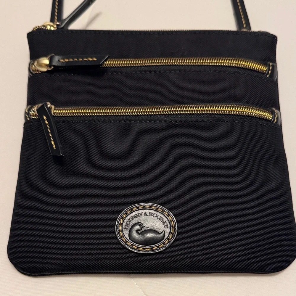 Dooney & Bourke Black Crossbody Bag with Gold Accents - Picture 1 of 7